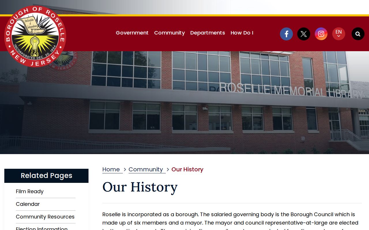 Roselle city directory history source from the Borough of Roselle