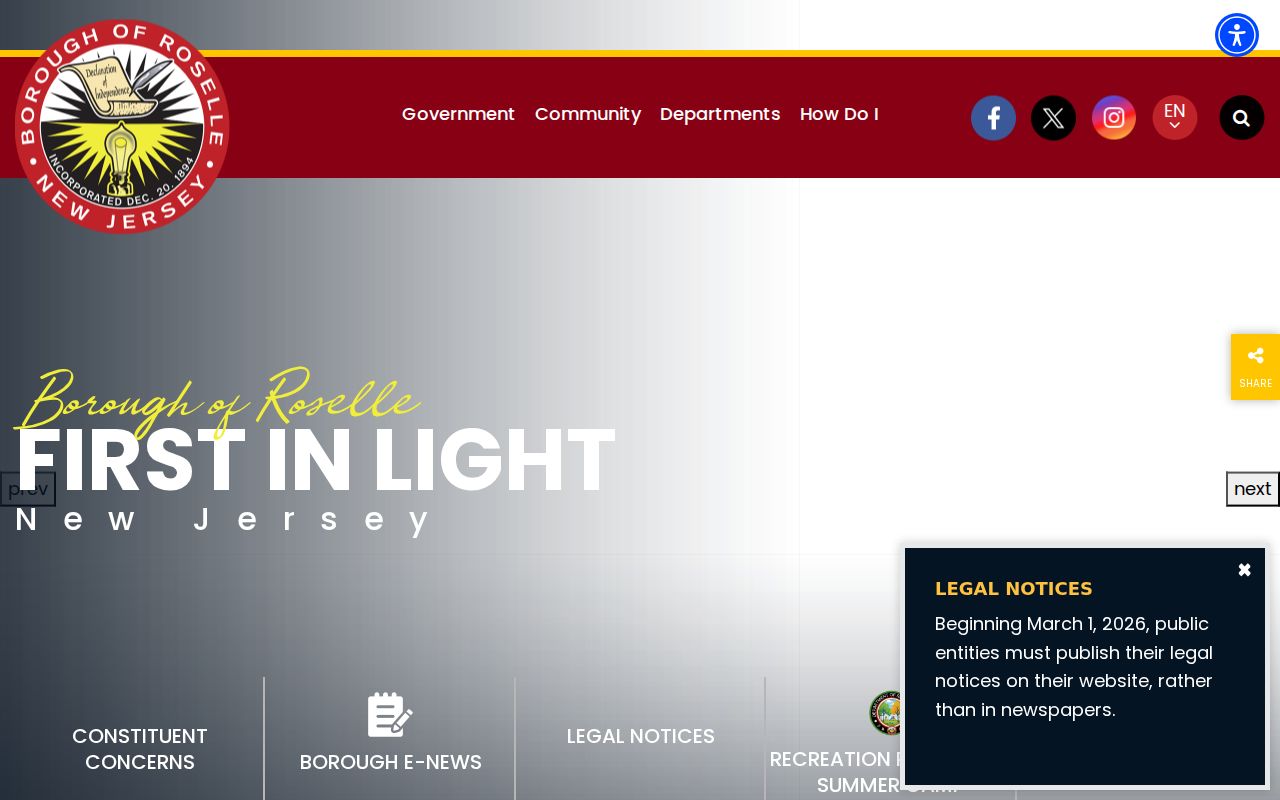 Roselle residents directory Borough of Roselle official records portal