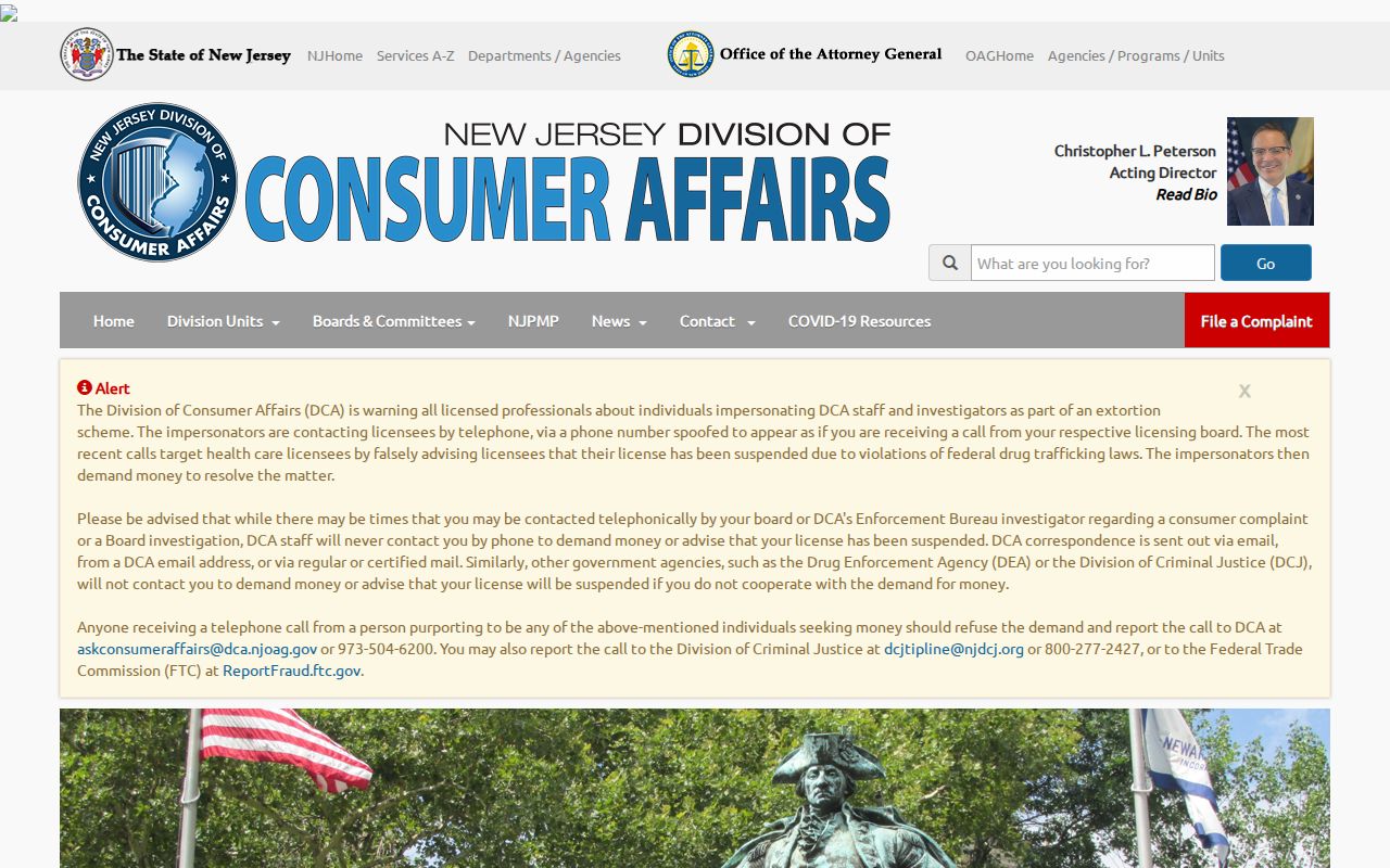 Roselle residents directory view of New Jersey license verification