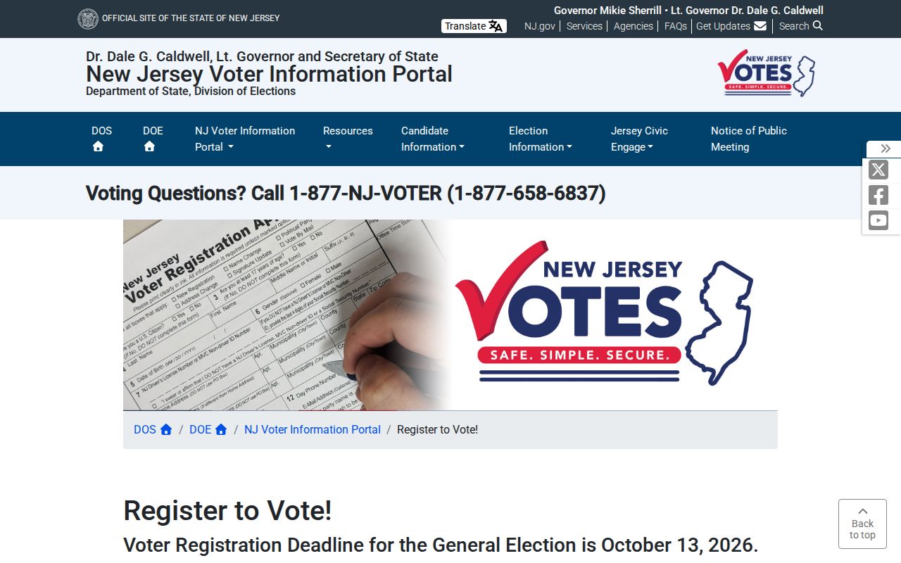 Roselle residents directory New Jersey voter registration resource