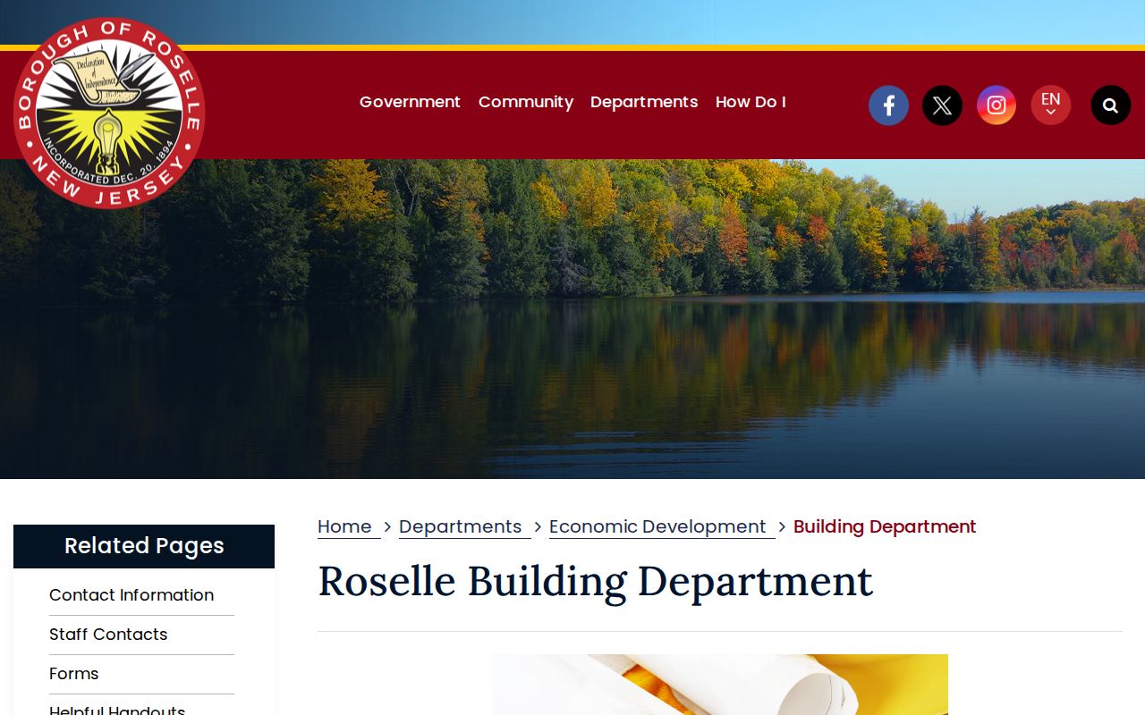 Roselle neighbors Building Department permit and inspection route