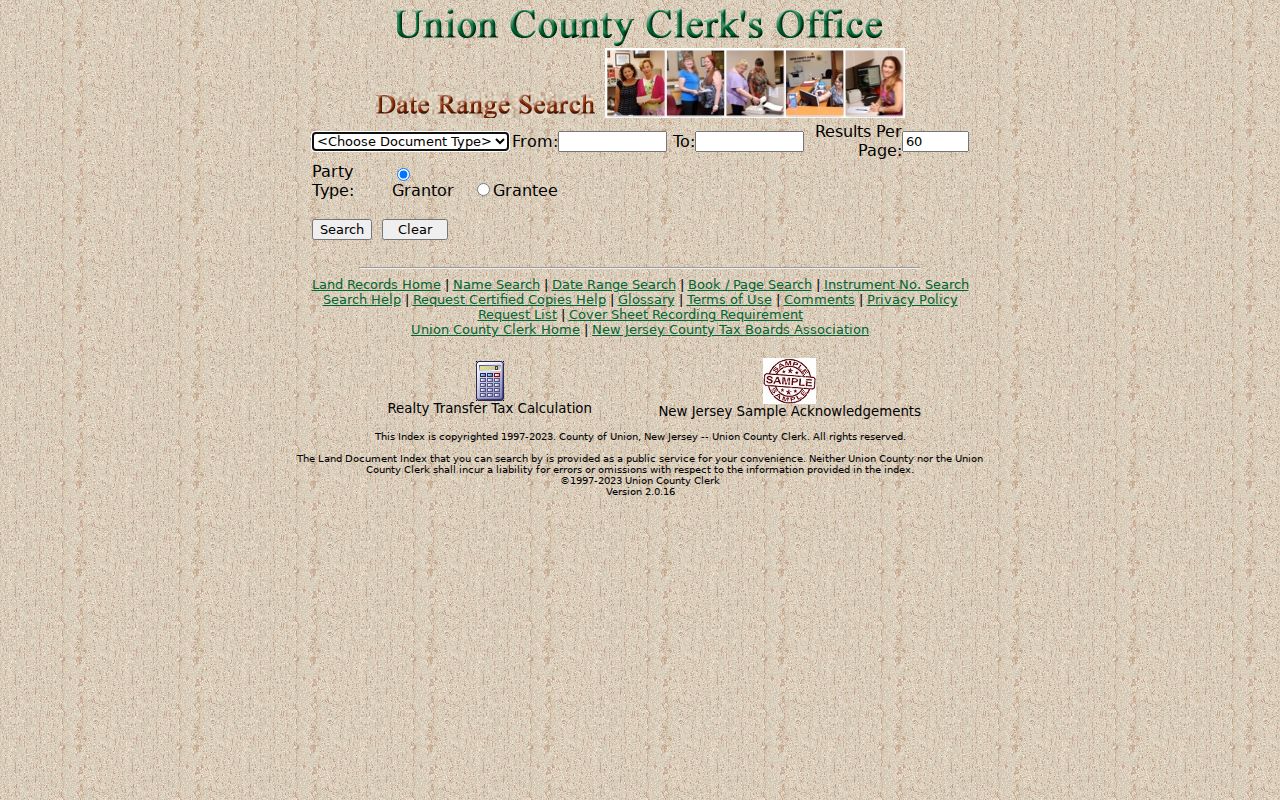 Roselle neighbors Union County deed index search