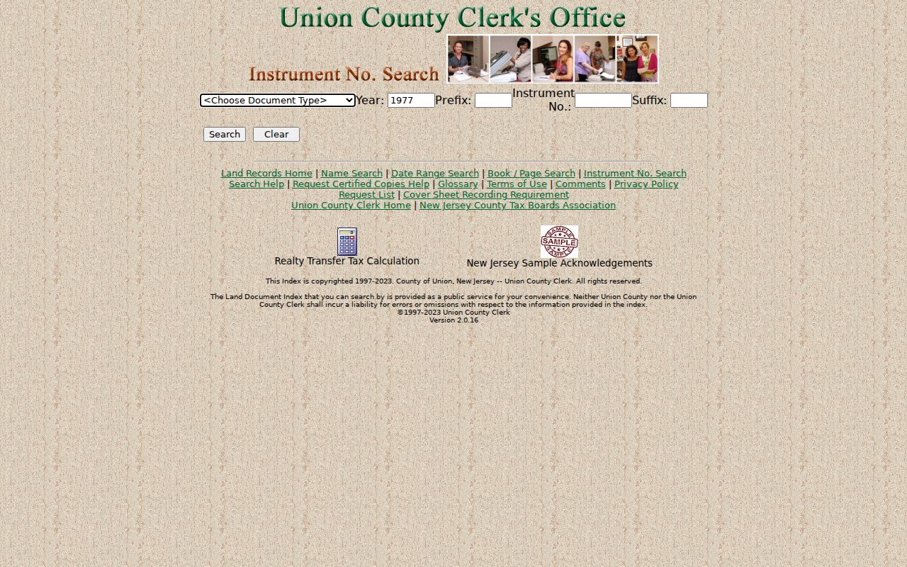 Roselle previous residents Union County instrument number search