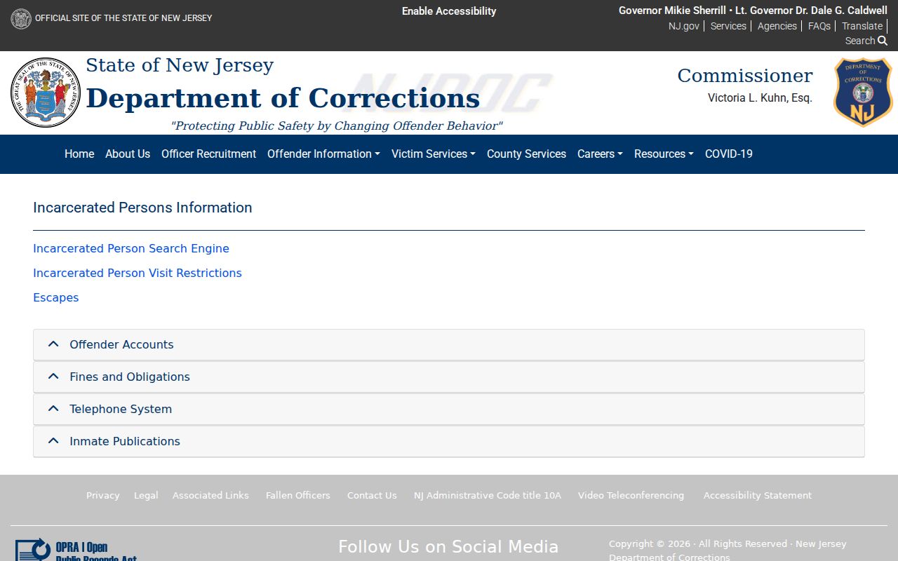 Roselle resident lookup scope at the New Jersey corrections information route