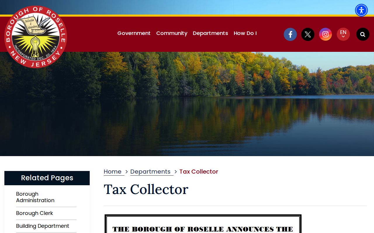 Roselle ZIP code directory Tax Collector account route